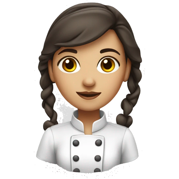 Pastry chef girl brunette with dark eyes  emoji