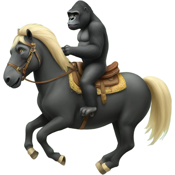 Gorilla riding a horse emoji