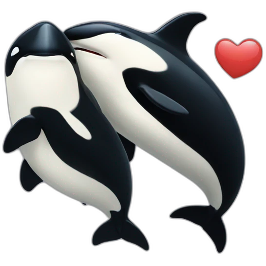 Orca giving a kiss emoji