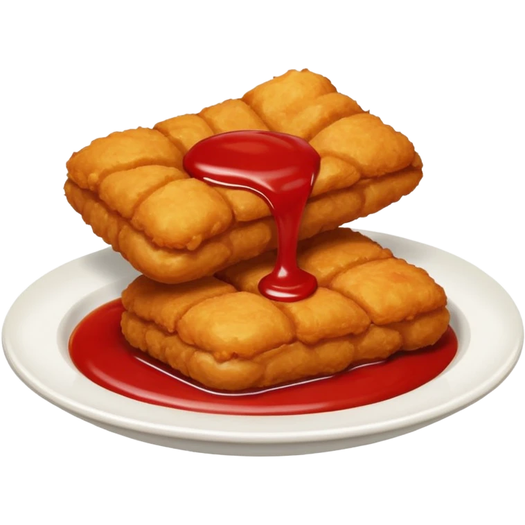 Chicken nugget with ketchup emoji
