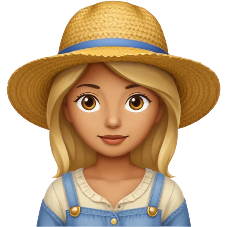 full body woman with straw hat emoji