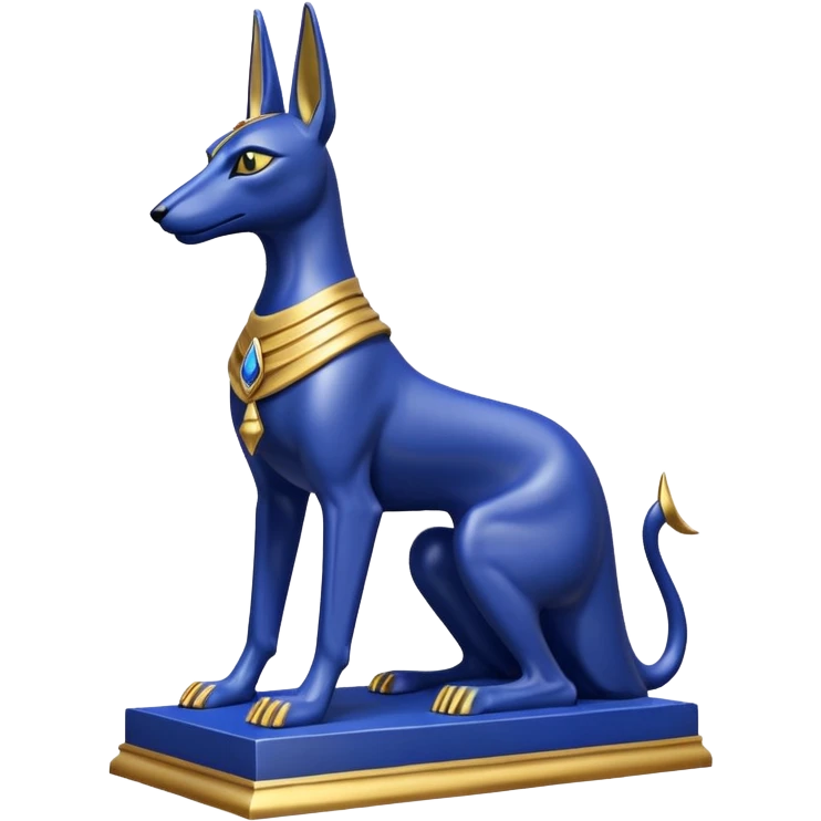 Ancient lapis gold lovely alien anubis immature floor stage formally posed statue  emoji