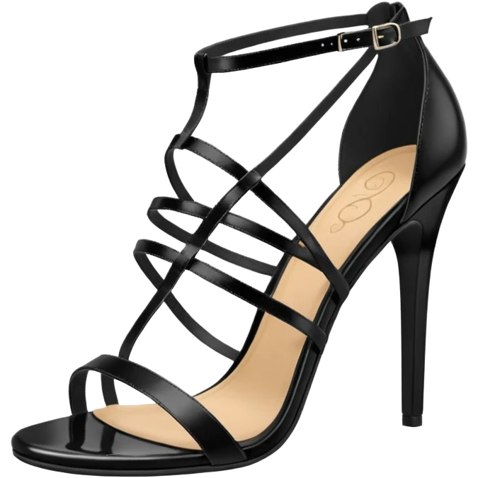 open toe black high heels open sandals emoji
