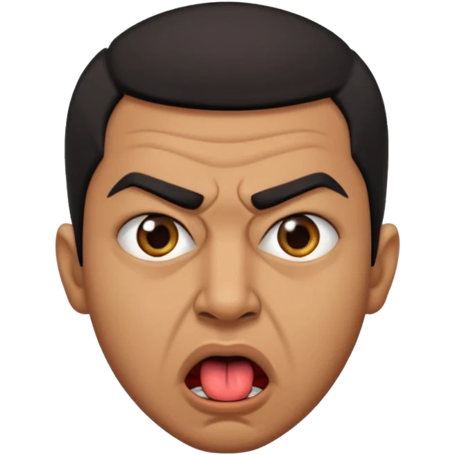 Un algérien enervé avec la fameuse mimique de la langue culturelle emoji