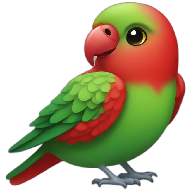 Red and Green Love bird emoji