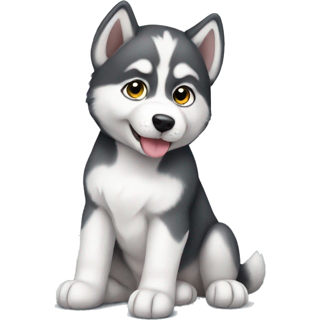 Husky puppy sitting  emoji