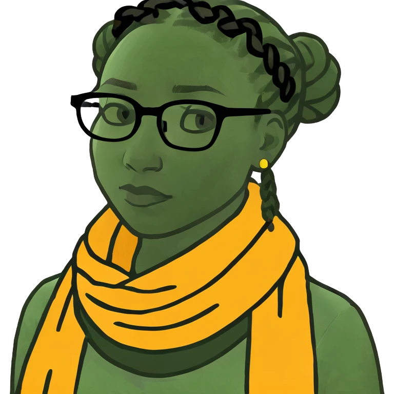 Sad black lady braids glasses  emoji