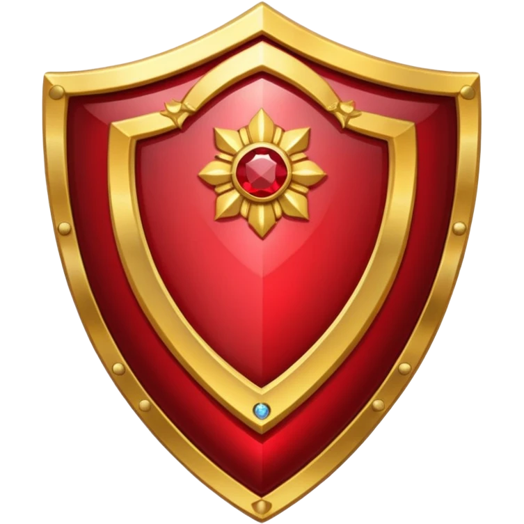 golden shield with ruby emoji