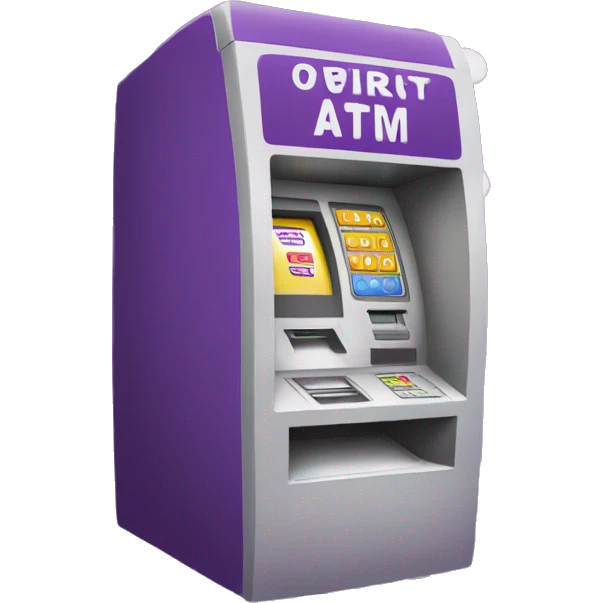 a purple atm with white polka dots  emoji