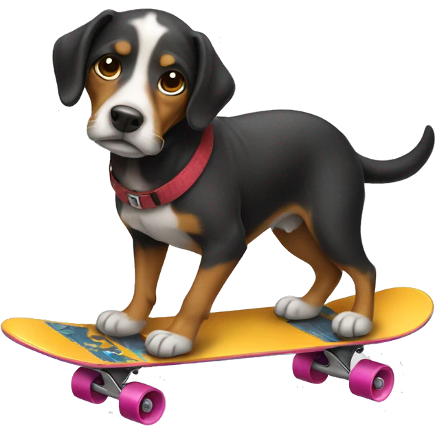 Dog riding skateboard emoji