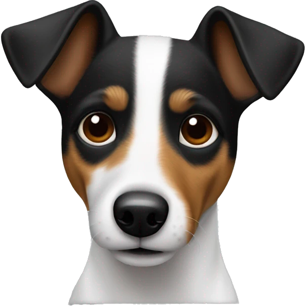 Jack Russel terrier full black face  emoji