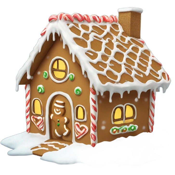 Gingerbread house snowing emoji