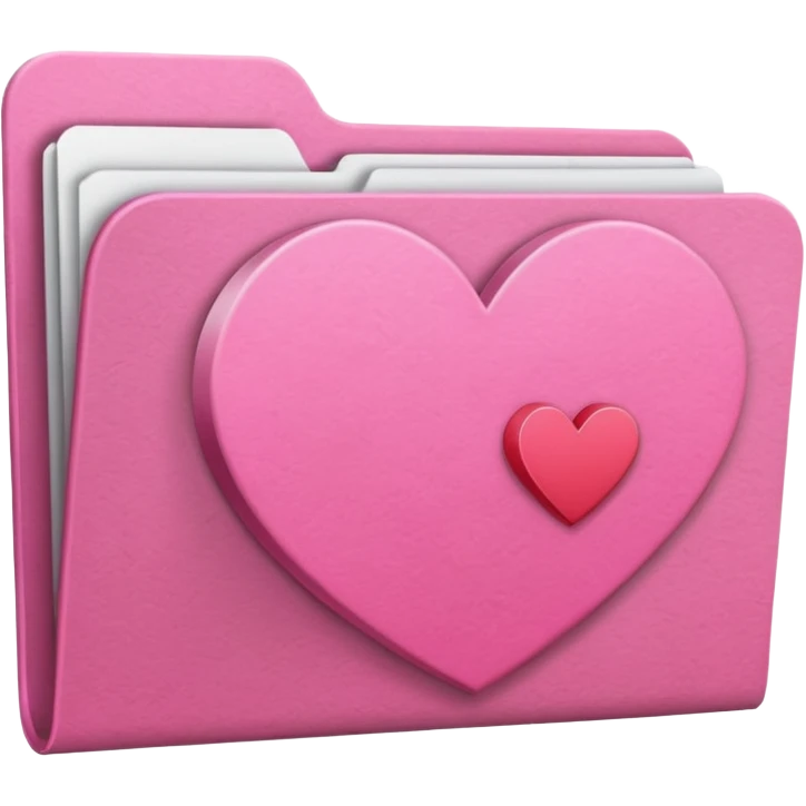 file folder pink with heart emoji