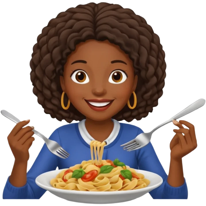 the black woman who eats pasta emoji