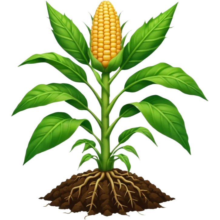 Cây bắp mọc trên đất emoji