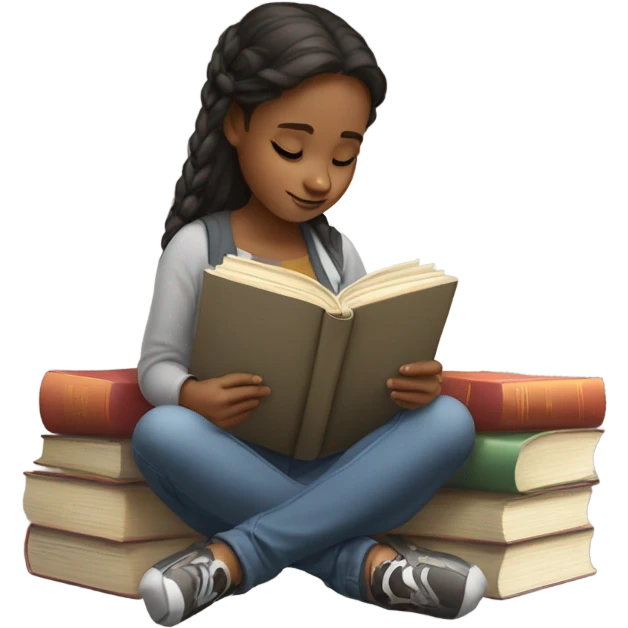 Girl reading book emoji