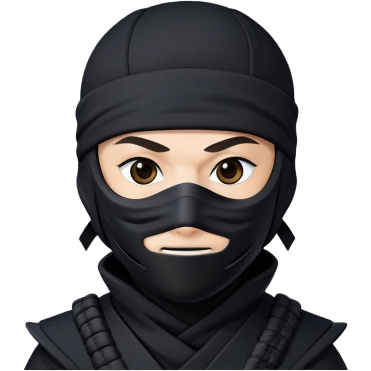 a ninja in black outfit with mask emoji