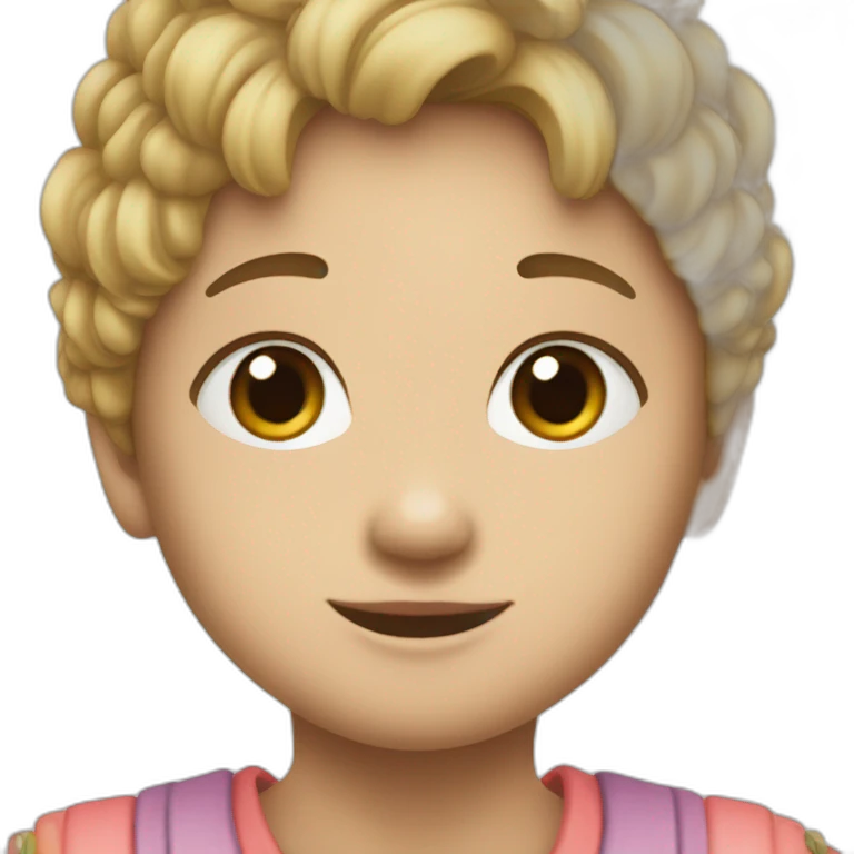 una monita y un niño japones emoji