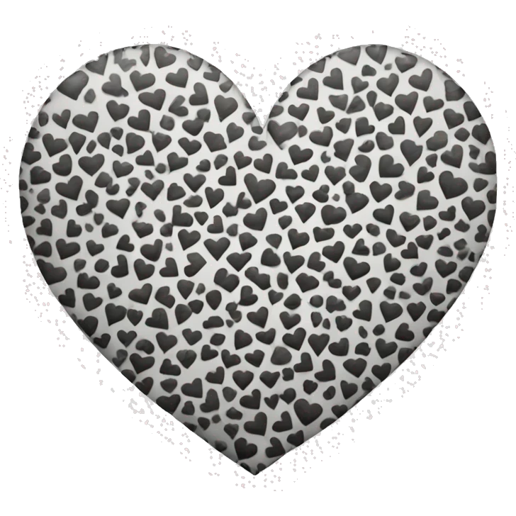 Black and white print heart emoji