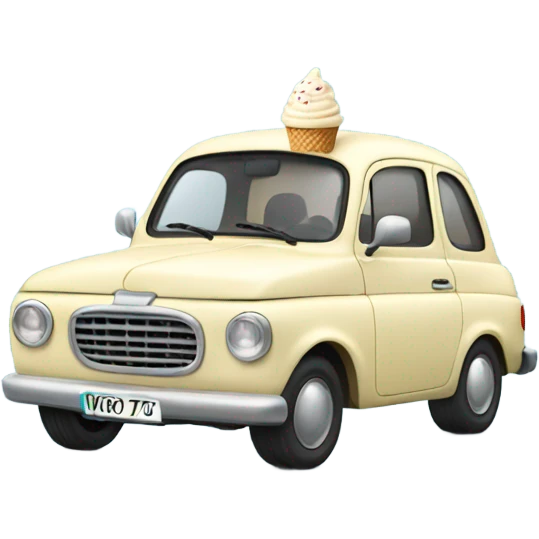 Car eating ice cream emoji