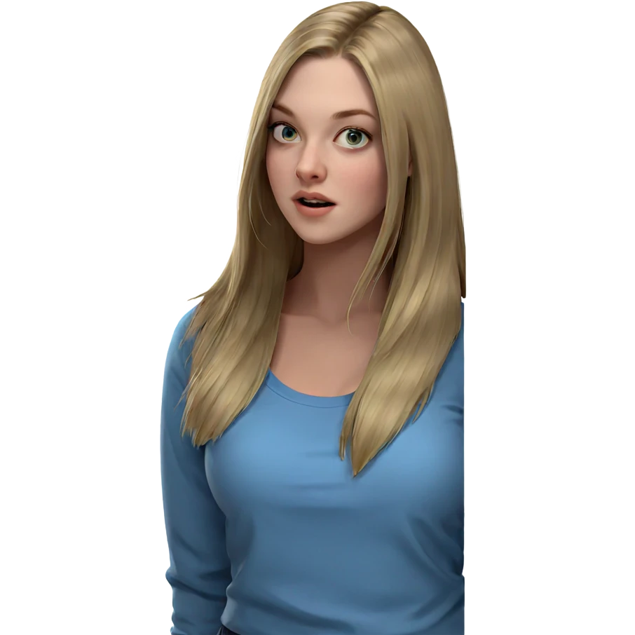 blonde girl in blue shirt emoji