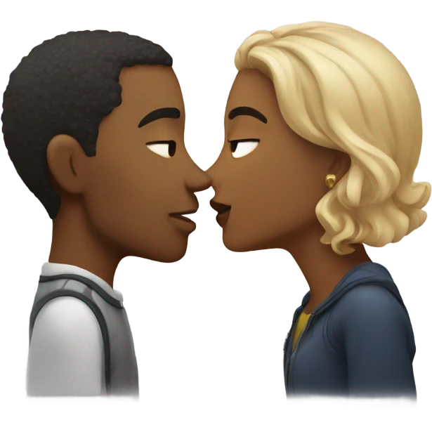 Couple doing kiss each other  emoji