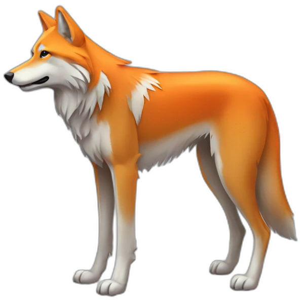 long legged wolf and orange emoji
