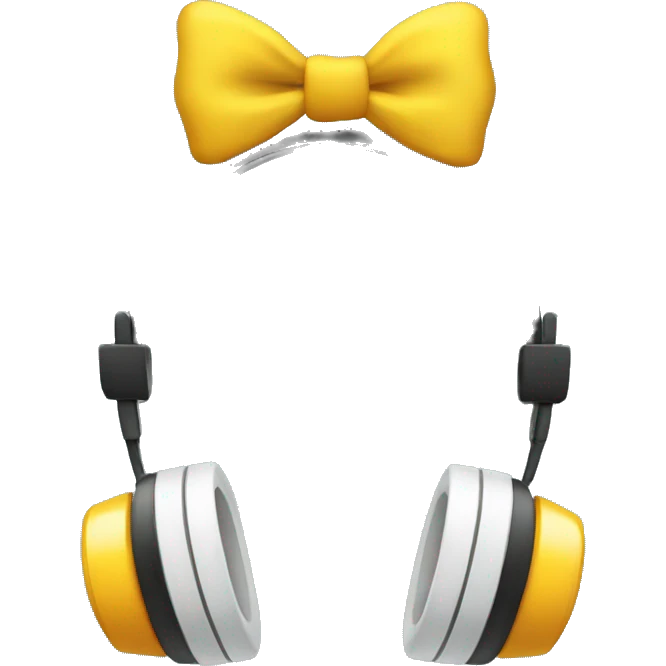 Headphones with bow emoji