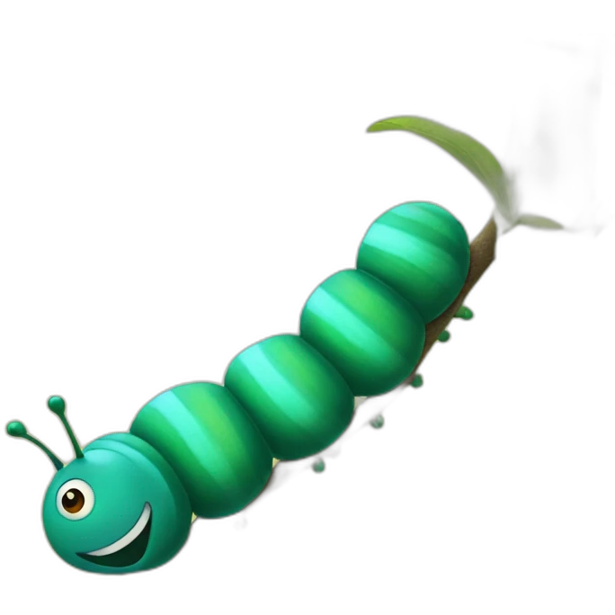 the caterpillar turns around emoji