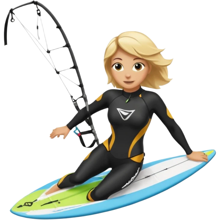 Kitesurfing blond ladie emoji