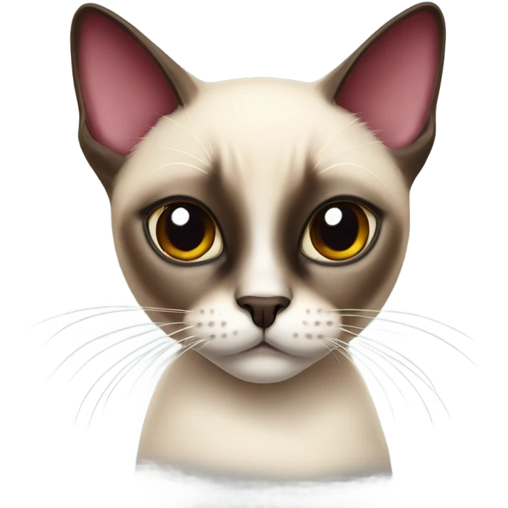 Siamese cat with Burgundy bow emoji