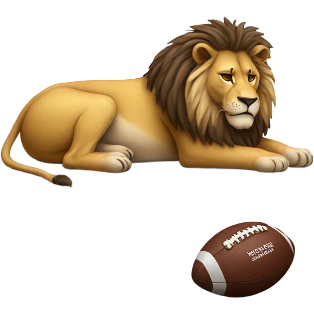 Sad Lion with deflated football emoji