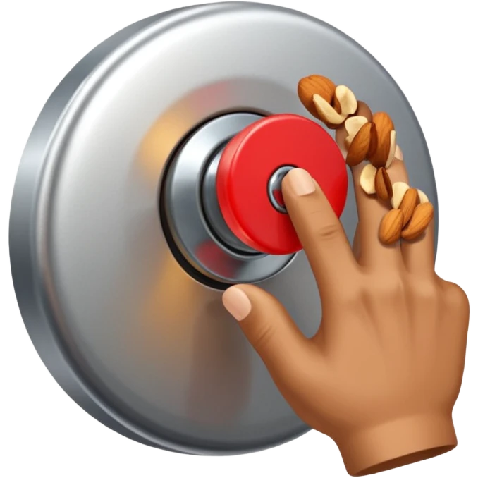 Hand hitting button that says nuts emoji