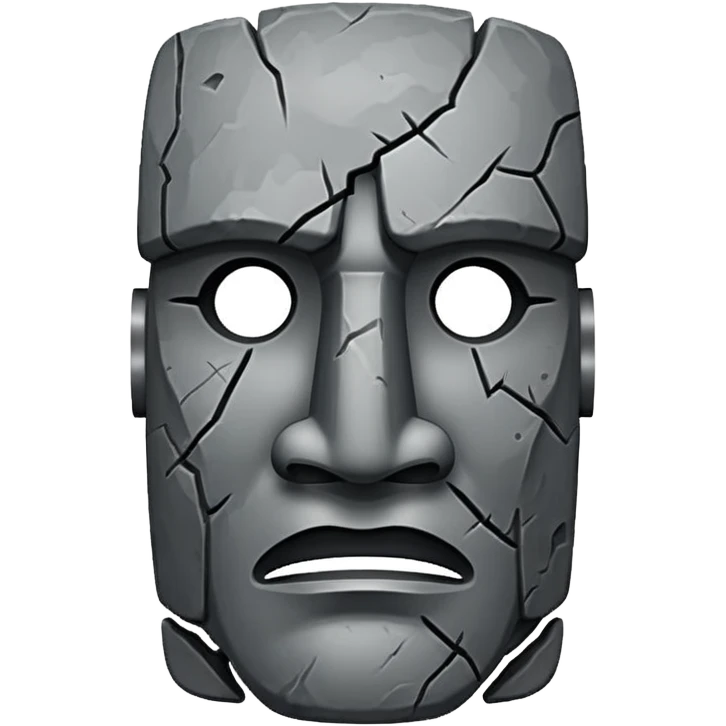 A cursed grey stone Moai mask emoji