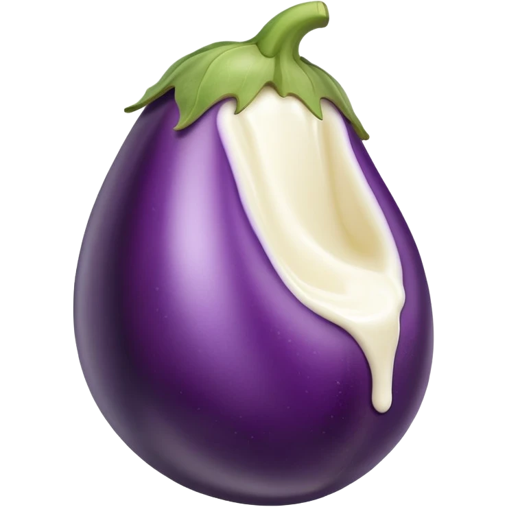 Eggplant with milk on it emoji