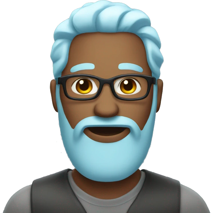 man with skyblue hair emoji