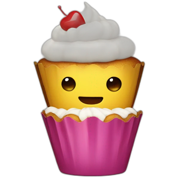 Happy cupcake with iron man  emoji