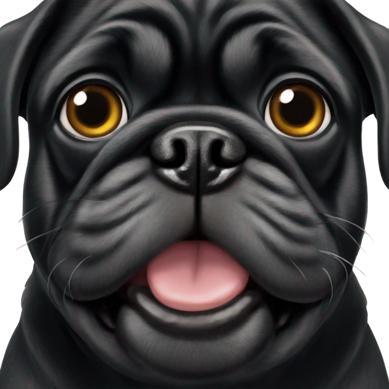 Black pug dog  emoji