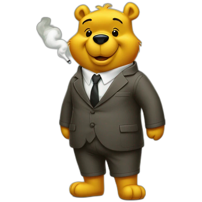 Winnie the pooh smoking suit emoji