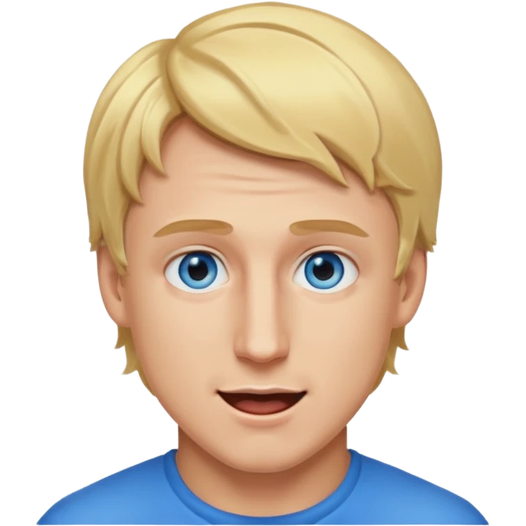 logan paul emoji, blonde hair, blue eyes, energetic expression emoji