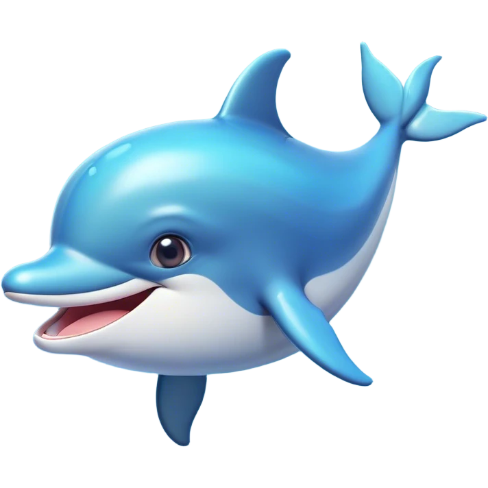 Cinematic Comical Dolphin Portrait Emoji, Head tilted dramatically with an exaggeratedly amused expression, featuring a smooth, dynamic body with wide, comically expressive eyes full of playful disbelief and a quirky, arched dorsal fin, Simplified yet hilariously expressive features, highly detailed, glowing with a slightly sassy oceanic glow, high shine, dramatic yet playful, stylized with an air of cheeky marine mischief, soft glowing outline, capturing the essence of a meme-worthy dolphin that looks ready to leap its way into viral fame! emoji