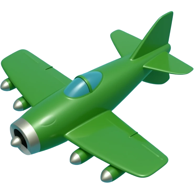green Plane on the blue sky cartoon emoji