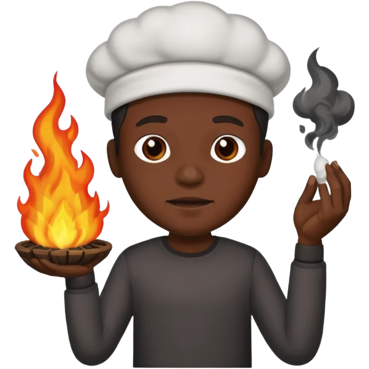 Black guy burning cotton emoji