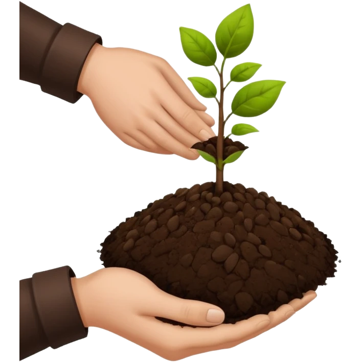 es werden saamen von einer hand in die erde getan ohne pflanze emoji