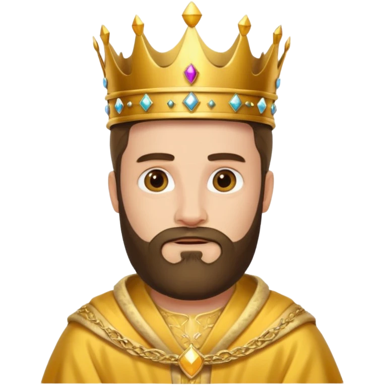 King – Bearded man with golden crown and robe emoji