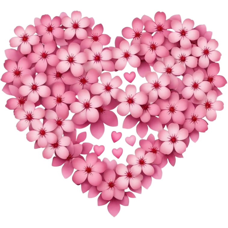 heart made of sakura petals emoji
