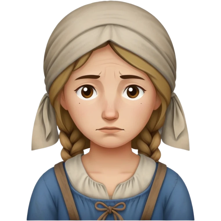 Peasant woman sad emoji