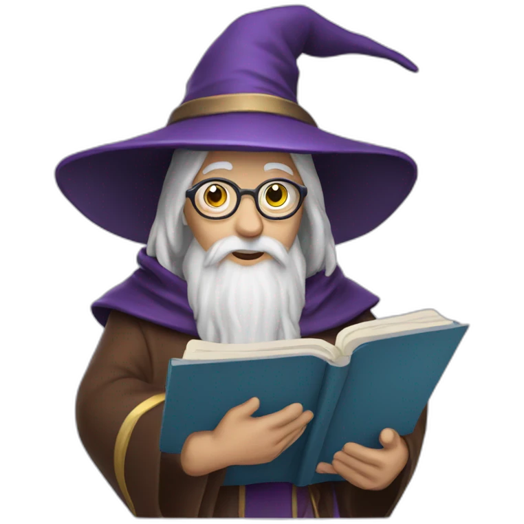 wizard with notebook emoji