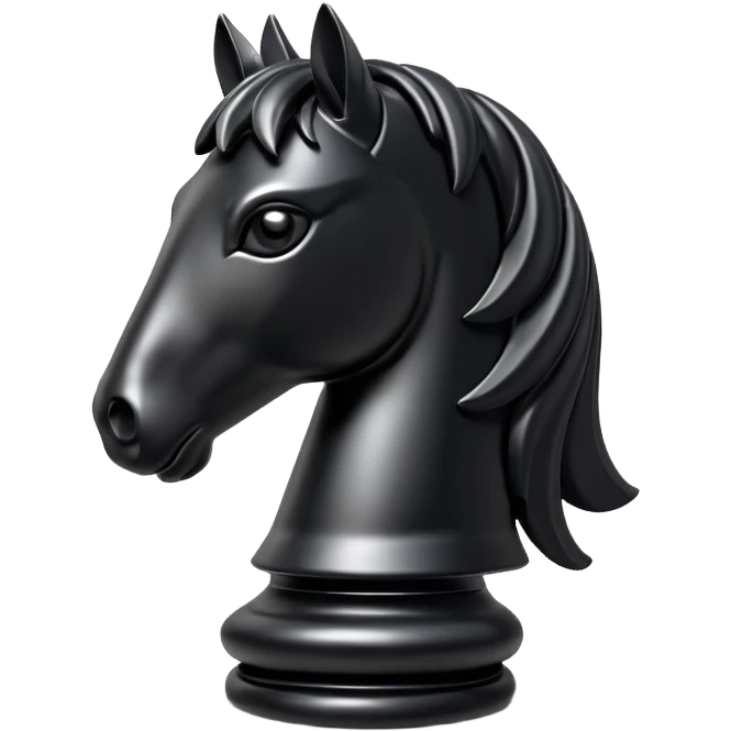 
chess knight piece object, horse head chess piece, 3D cartoon, glossy material, soft shadow, mobile game icon style, centered, clean background, no text, no watermark
 emoji