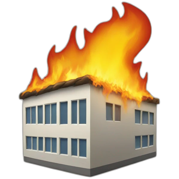 Burning office emoji